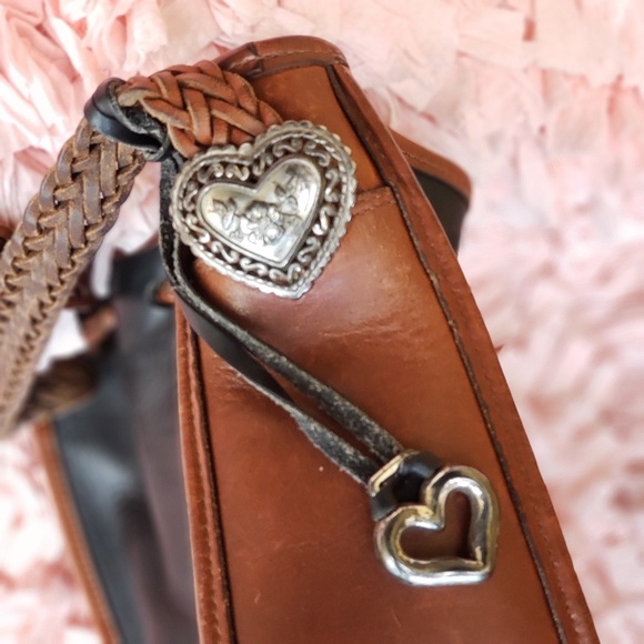 Brighton Leather Crossbody Purse Bolo Tie Hip Vtg - Picture 3 of 7